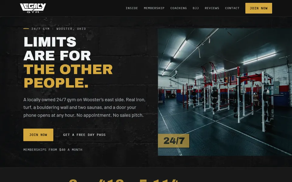 The home page of legacygymwooster.com