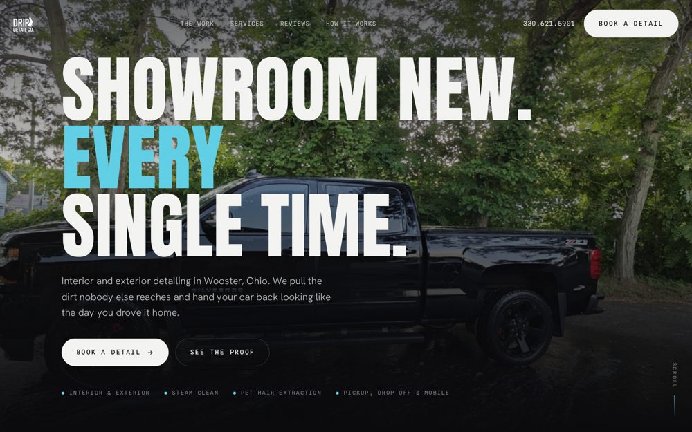 Drip Detail website screenshot