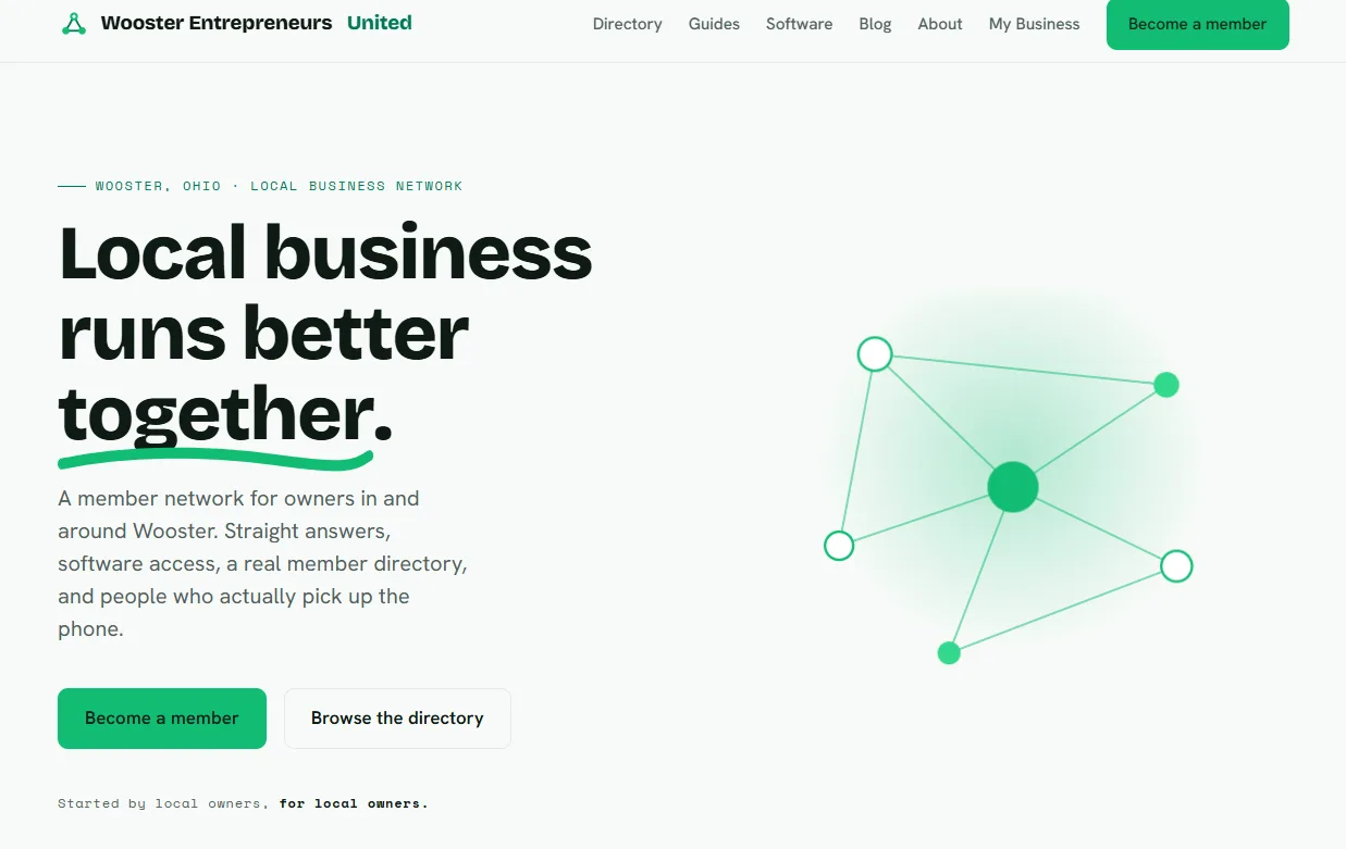 Wooster Entrepreneurs United homepage